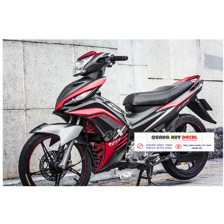 Tem trùm exciter 135 đỏ đen MX, độ team decal xe ex dán đời 2011-2014