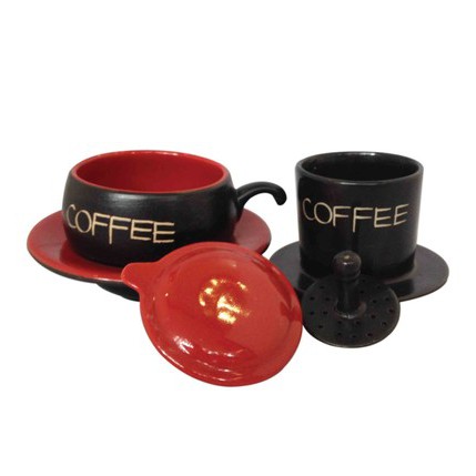 Bộ phin và tách pha cà phê bằng gốm Bát Tràng