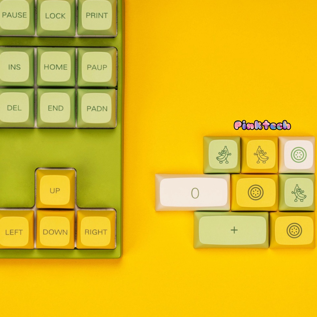 Keycap Banana XDA 124 key chất liệu PBT in Dyesud dành cho bàn phím cơ tằng kèm keypuller