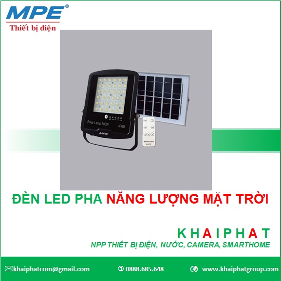 ĐÈN LED PHA NĂNG LƯỢNG MẶT TRỜI SOLAR SFLD 20W 30W 50W 100W 200W 300W ÁNH SÁNG TRẮNG VÀNG MPE KHẢI PHÁT