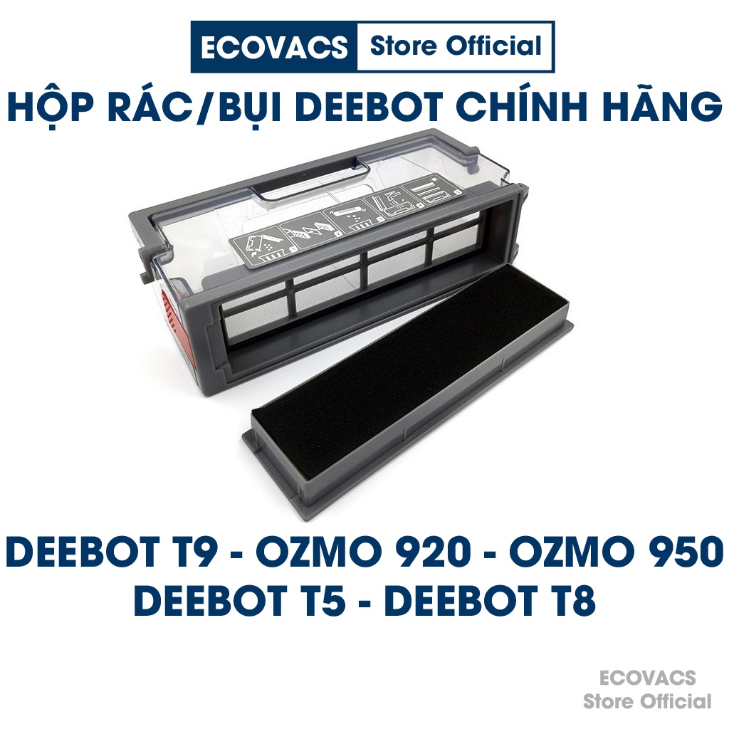 Hộp rác robot hút bụi Ecovacs Deebot T5 Hero / T8/ Aivi /T9/ DX33 / DX55 / DX65 / Ozmo 950 / Ozmo 920