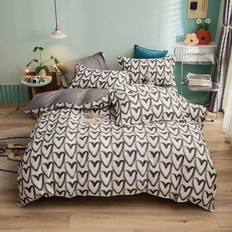 Bộ chăn ga gối Cotton Poly TKN STORE ,Drap giường Hàn Quốc miễn phí bo chun ga giường bọc đệm