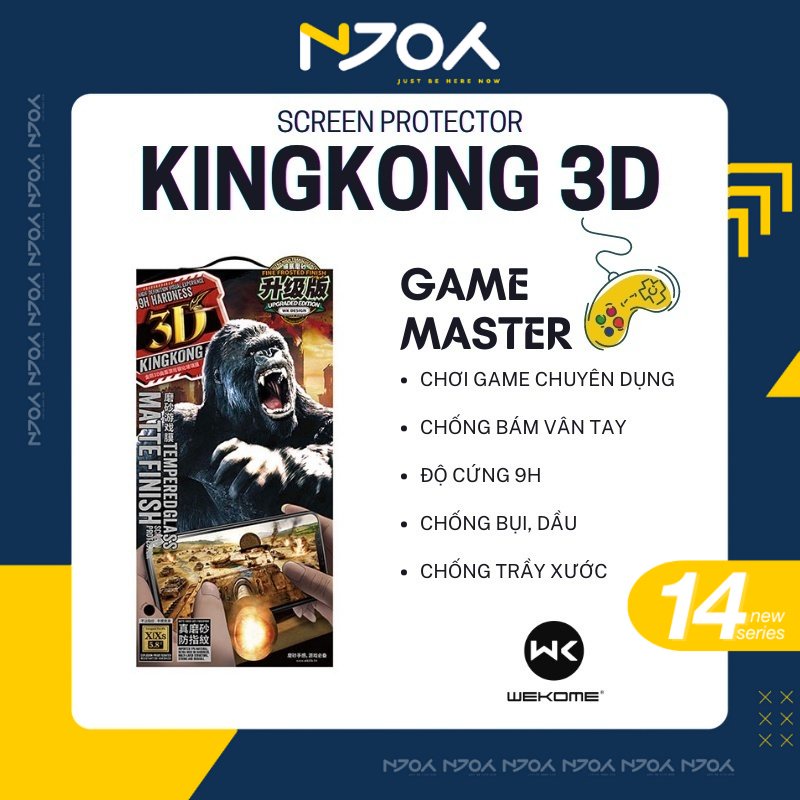 Kính Cường Lực Hỗ Trợ Chơi Game Kingkong 3d Gaming Chống Vân Tay Ip Xsmax 11 Pro Max 12 Pro Max 13 Pro Max