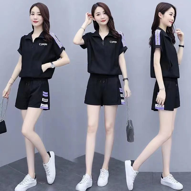 Set Đồ Thể Thao 2 Món Ngắn Tay Form Rộng Thời Trang Mùa Hè Cho Nữ m-4xl