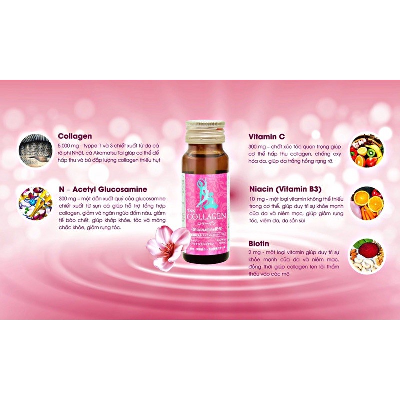 Nước Uống Đẹp Da TKK Collagen 5000mg Glucosamine 300mg