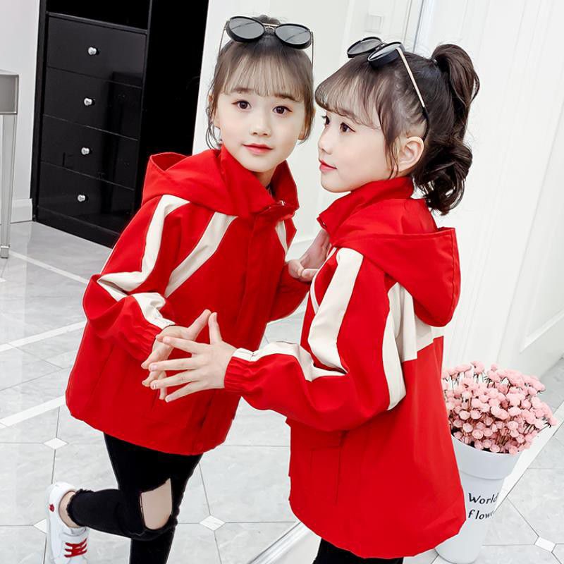 Áo khoác cho bé trai bé gái 2 màu đỏ, đen