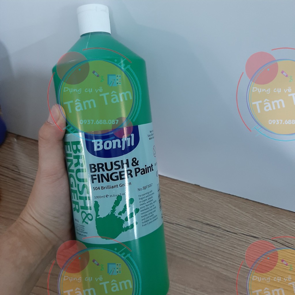 [ TÂM TÂM ]-Màu vẽ Tay Bonfil bình 1 lít, Bonfil Brush &amp; Finger Paint-
