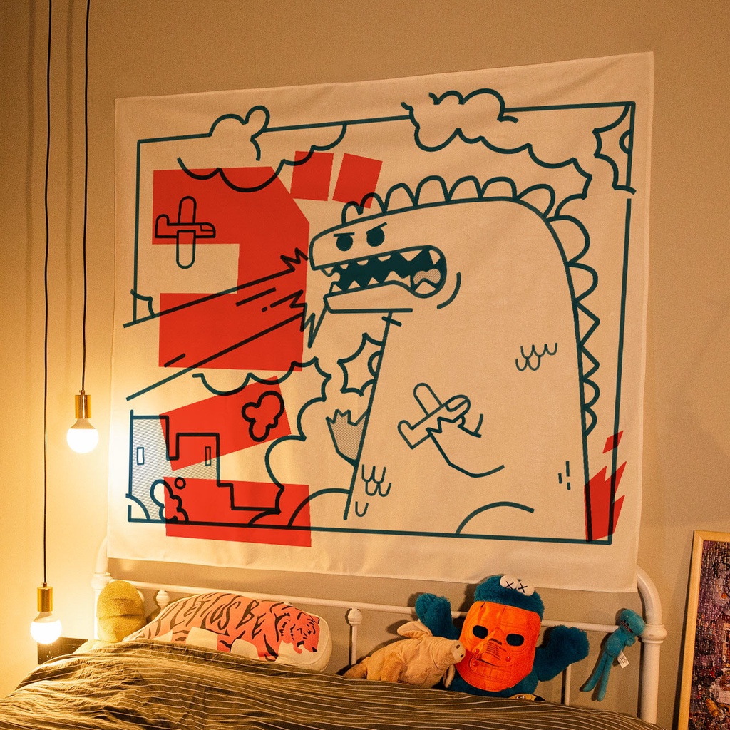 Tranh Vải Treo Tường Trang Trí Phòng Ngủ Họa Tiết Hoạt Hình Xinh Xắn