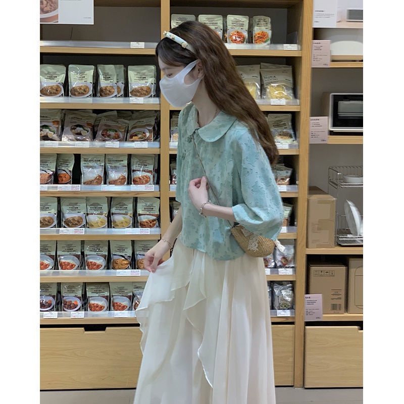 Áo Sơ Mi Tay Ngắn Cổ Búp Bê Phong Cách Trung Hoa Thời Trang 2022 Mới 2022