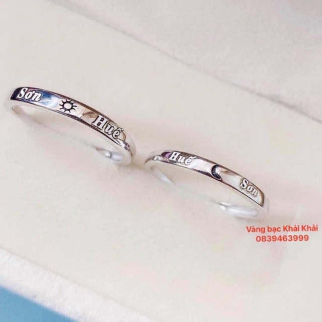 Nhẫn đôi bạc ta khắc tên theo ý muốn - Nhẫn nam , nhẫn nữ bạc ta Khắc chữ theo yêu cầu - Vàng bạc Khải Khải