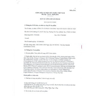 Sữa Bột Công Thức Tăng Trưởng ARTI GAIN COLOSTRUM HMO 6 - 36 THÁNG - 850G