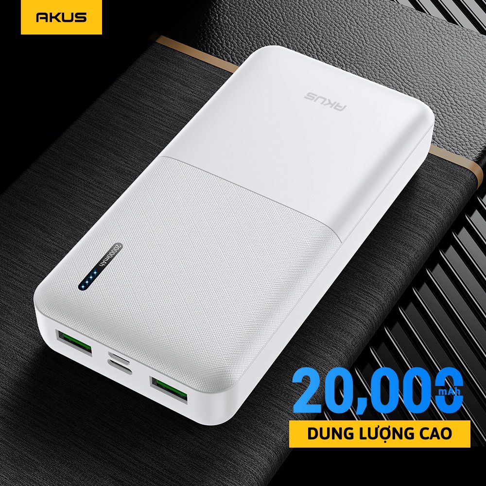 Sạc dự phòng 20000 mAh Akus C20 - Hàng chính hãng - Bảo hành 12 tháng