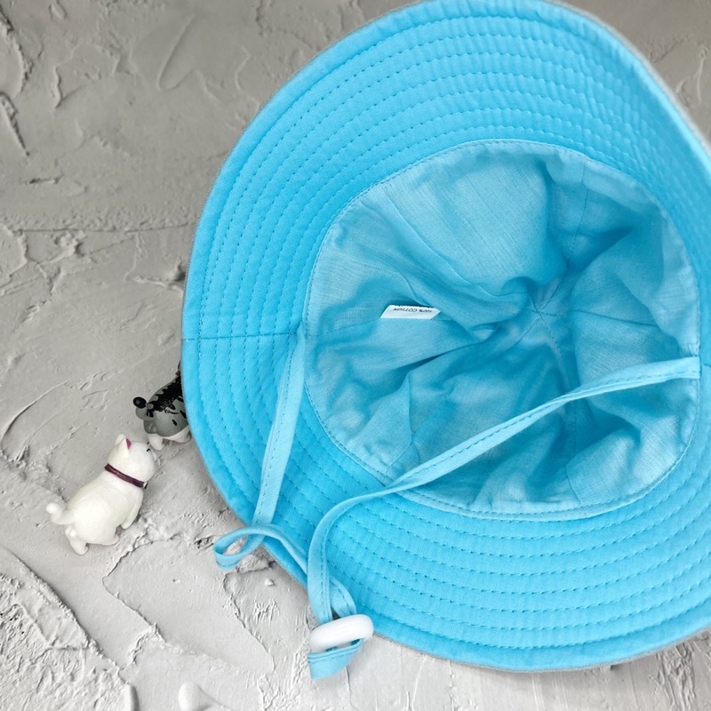 Nón bucket thêu MÈO câu cá thời trang dành cho bé dưới 3 tuổi