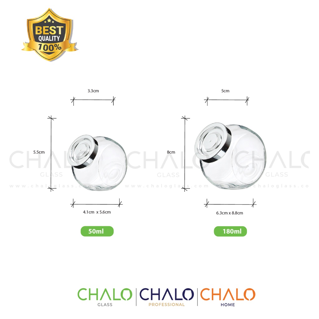 Hũ thuỷ tinh nghiêng nắp nhựa 50ml - 180ml (Hũ trơn, không in hình) - HNG