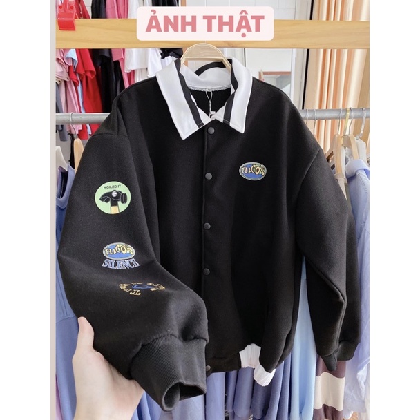 Áo Khoác Nỉ Jacket Cổ Polo 20 ulzzang unisex | BigBuy360 - bigbuy360.vn