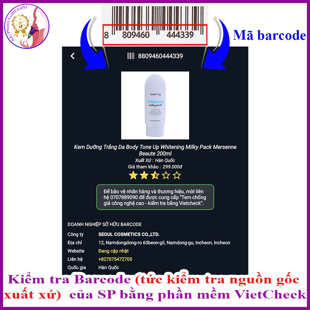 Kem mersenne beaute ủ trắng da body tone up whitening milky pack | BigBuy360 - bigbuy360.vn