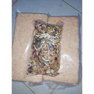 combo đồ dùng cho hamster (mùn cưa 2kg+ thức ăn 400g)