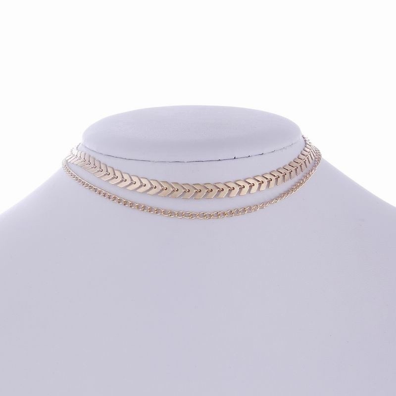 Set 2 vòng Choker đeo cổ bằng kim loại màu bạc vàng thiết kế sang trọng cho nữ