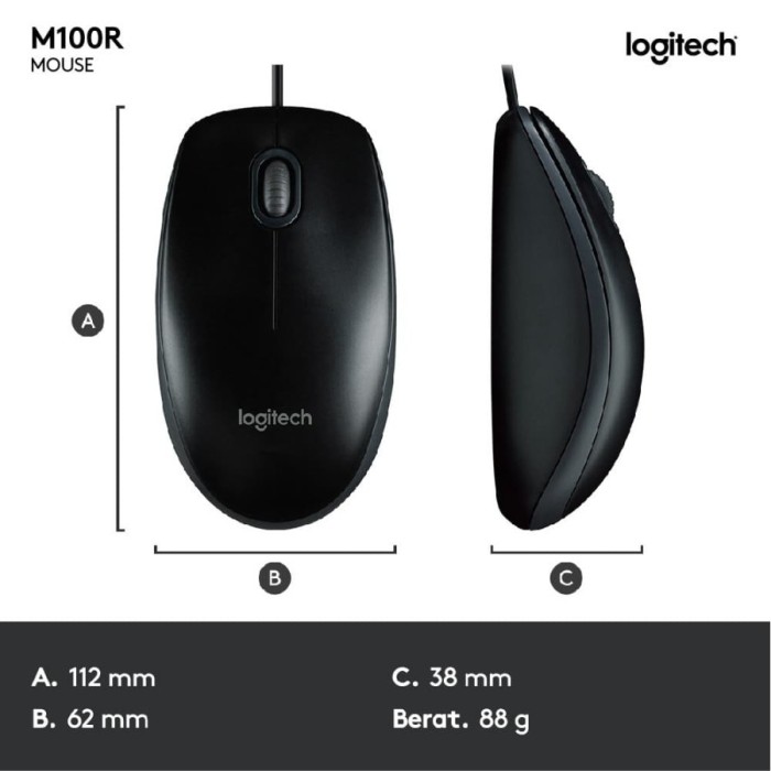 Chuột Quang Có Dây Logitech M100R