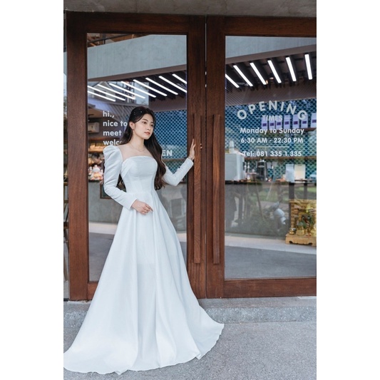 Váy cưới đi bàn cô dâu tay dài