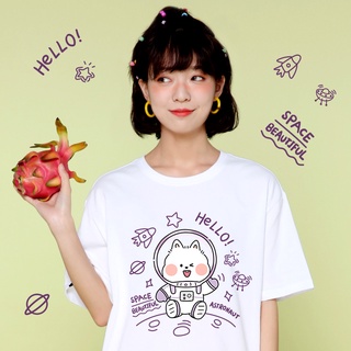 Áo thun Oversize Nam Nữ Thỏ Phi Hành Gia Hello