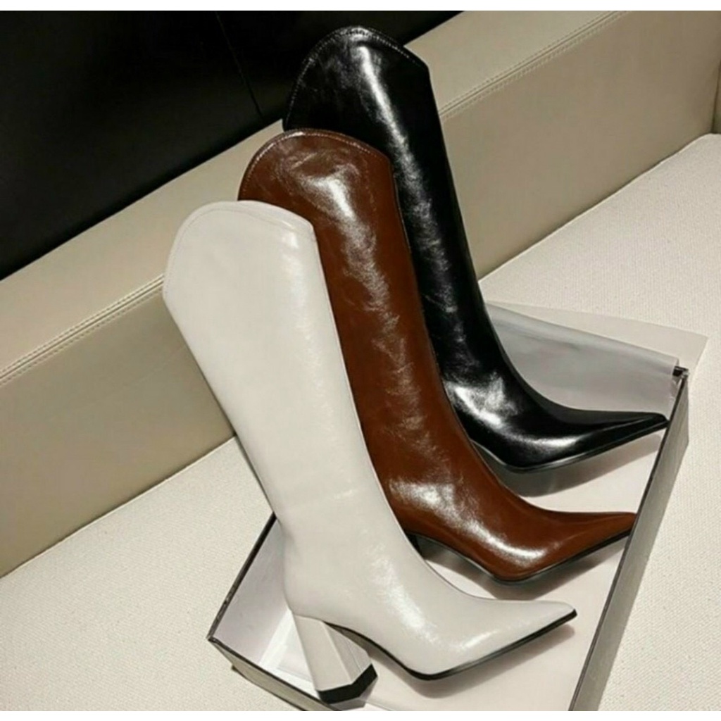 Bốt Đùi Nữ Boot Đùi Cao Cổ Đến Gối Cổ V Phối Khóa Hông (Fullbox - V245) | BigBuy360 - bigbuy360.vn