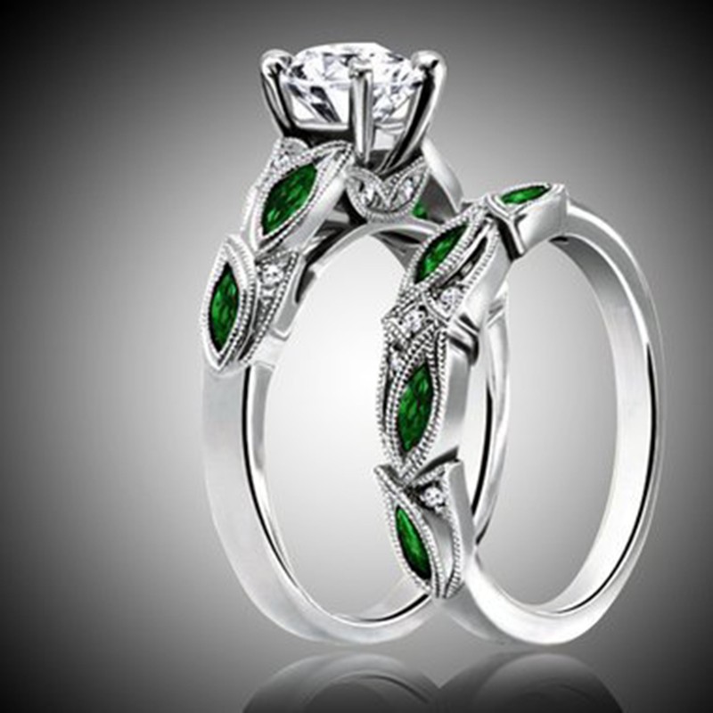 Set nhẫn kim loại kiểu dáng sang trọng thanh lịch dành cho nữ