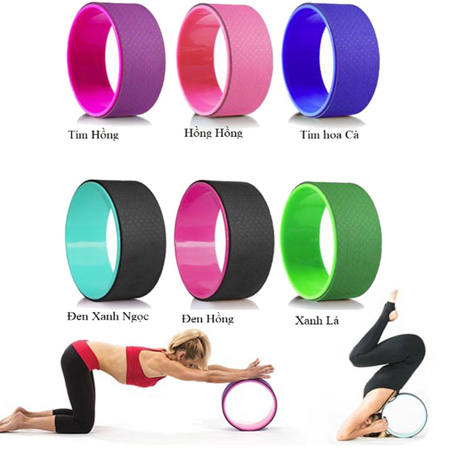 Combo Vòng Tập Yoga Trơn Đường Kính 33cm + Dây Tập Yoga Co Giãn 9 Đốt