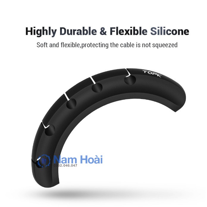 Đế Kẹp Dây Cáp hiệu TOPK L16 Sắp Xếp Gọn Gàng Trên Bàn Làm Việc Dán Kẹp Cố Định Chống Rối Cáp Sạc Dây Chuột Bàn Phím