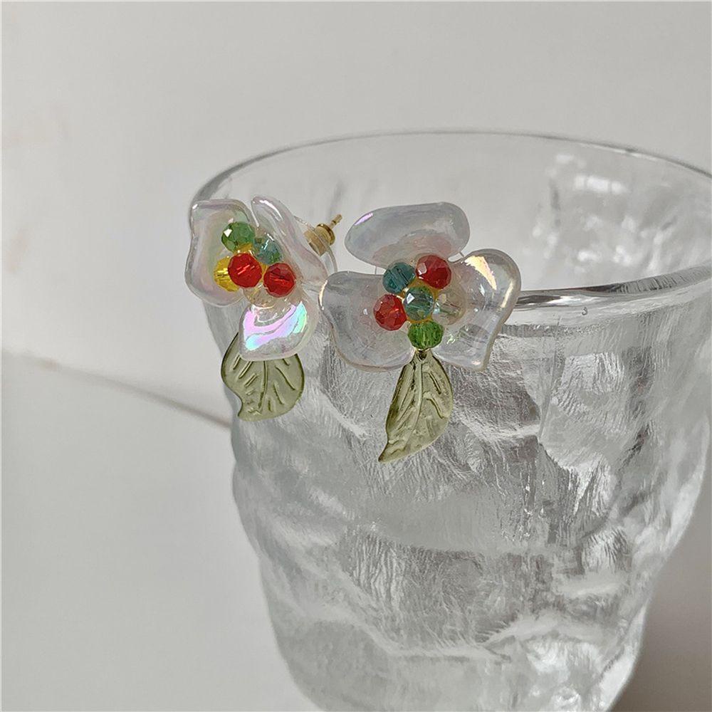 Khuyên Tai Acrylic Hình Hoa Phong Cách Retro Hàn Quốc