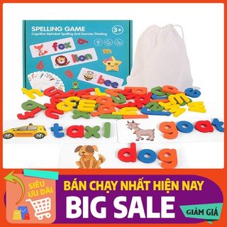 Spelling game, tập đánh vần tiếng Anh bộ ghép chữ lớn 52 kí tự giúp bé phát triển ngôn ngữ