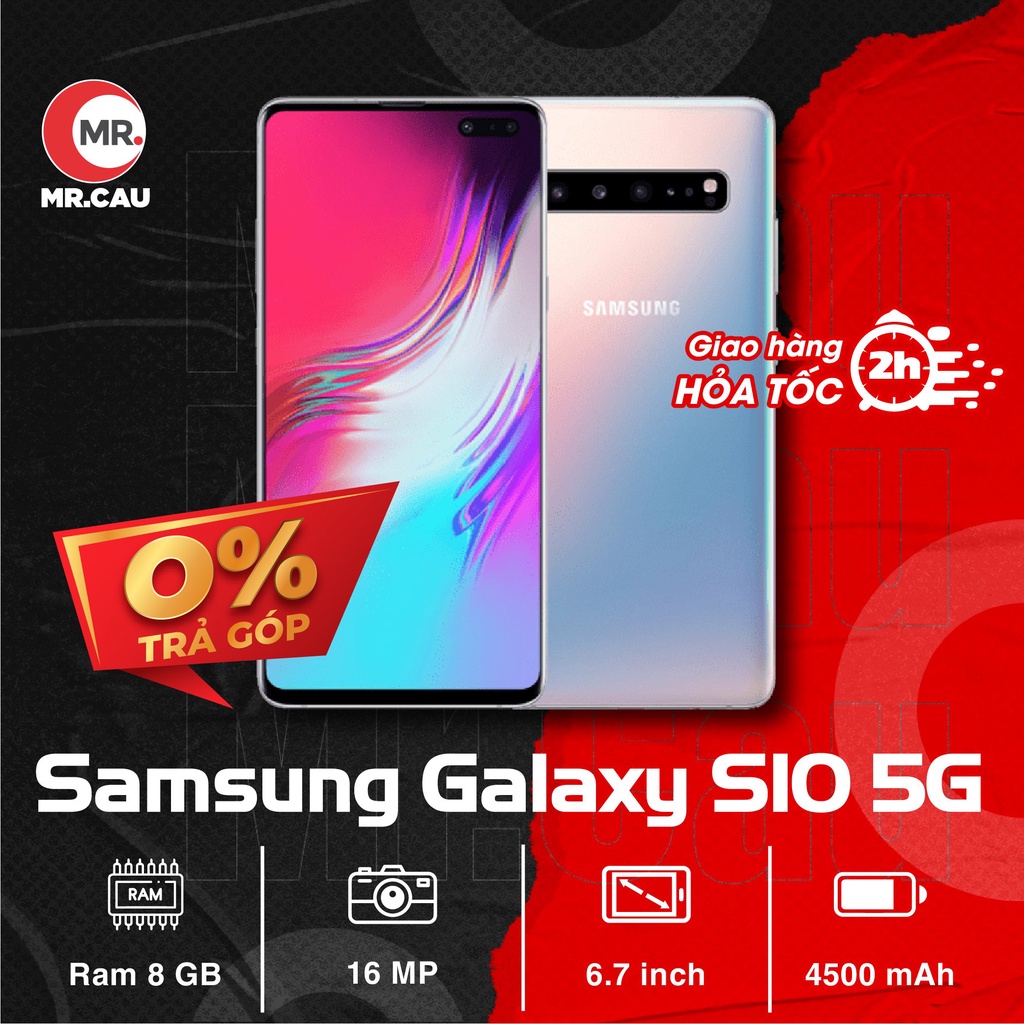 Samsung GALAXY S10 5G   Màn hình 6.7 inch, Camera 16MP, Ram 12G, pin 4500mAh Like new 99%- MRCAU