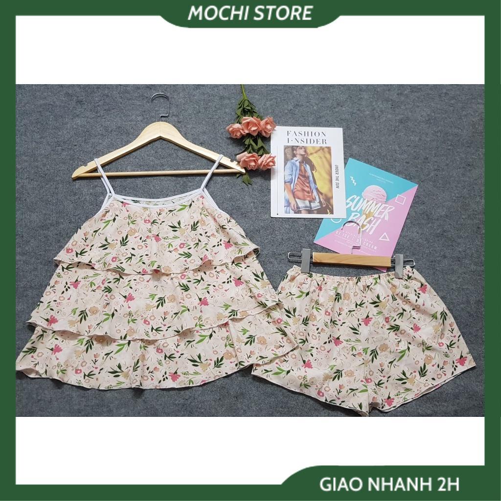 Đồ Ngủ Lụa, Bộ Ngủ 2 Dây Tầng Quần Sọc Họa Tiết Hoa Nhí Chất Lụa Cao Cấp Form Dáng Rộng Dưới 56kg Mặc Vừa. | BigBuy360 - bigbuy360.vn