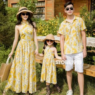 Set đồ đôi đồ gia đình 4 người kèm ảnh trải sàn