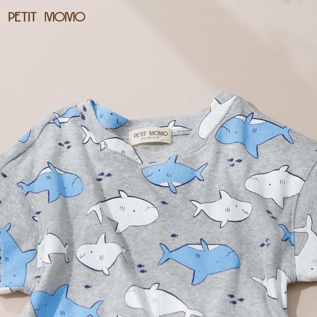 Áo Thun Cộc Tay Cho Bé PETIT MOMO Chất Thun Cotton Mát Lạnh Họa Tiết Dễ Thương H187.1