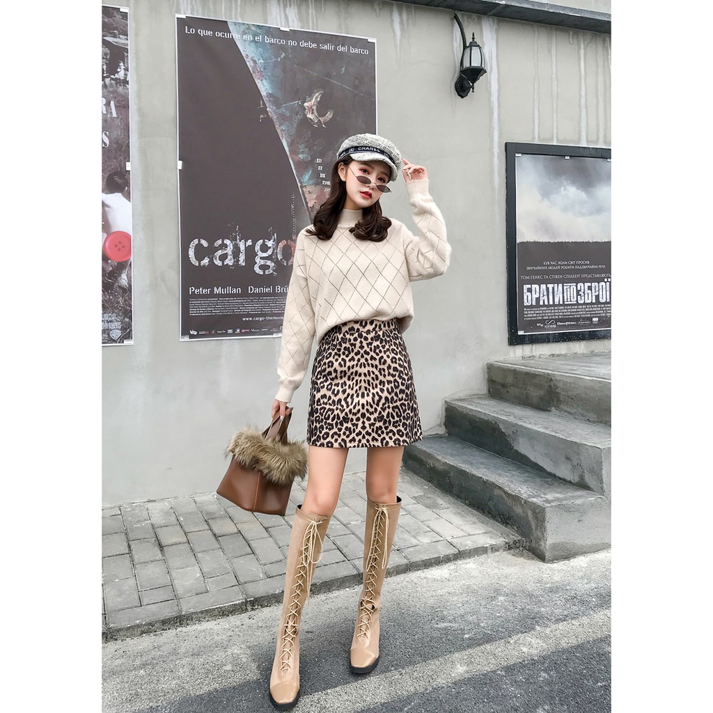 ( Sẵn ) Chân váy chữ A da beo lưng cao siêu đẹp | BigBuy360 - bigbuy360.vn