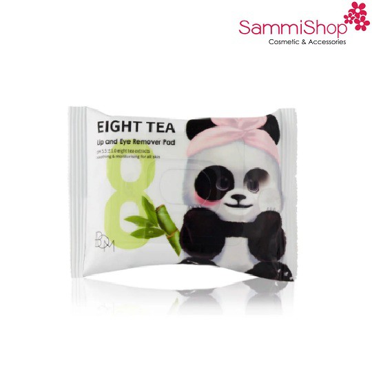 Khăn ướt tẩy trang 8 loại trà BOM Eight Tea Lip and Eye Remover Pad