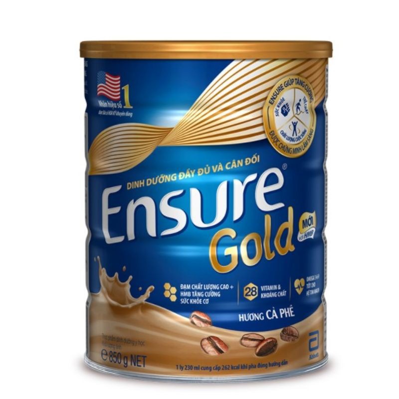 Sữa Bột Abbott Ensure Gold Hương Cà phê 850g