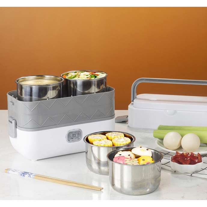 Hộp cơm cắm điện nấu và hâm nóng thức ăn cắm điện thông minh, Nồi cơm điện mini hộp cơm văn phòng cắm điện T18