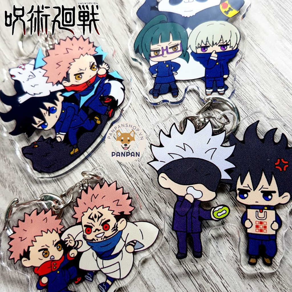 Móc Khoá Anime Mica Acrylic Jujutsu Kaisen Chibi couple (6m)