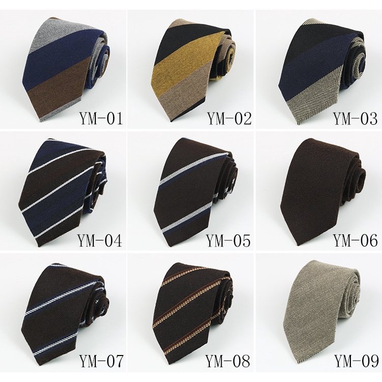 Cà Vạt Giả Len Họa Tiết Kẻ Sọc Thời Trang Dành Cho Nam, Bản 8cm