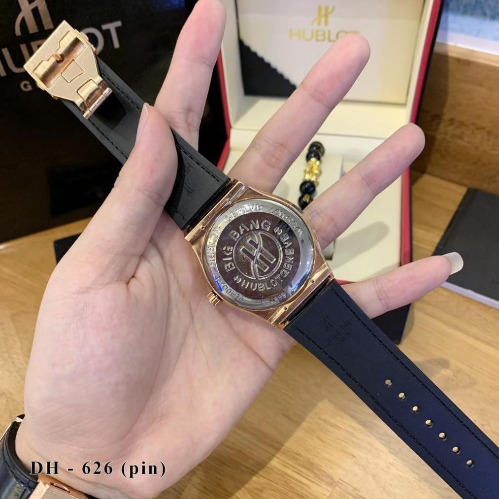 [Free Ship]  Đồng hồ nam Hublot - Clasicc và diamonds đính đá - 42mm bảo hành 12 tháng tặng vòng tay