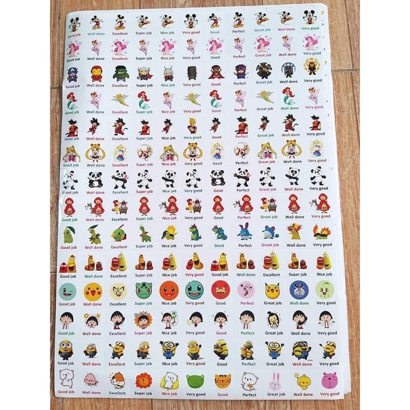 Sticker tiếng Việt khen thưởng 154 hình dán ngộ nghĩnh dùng thi đua đổi quà