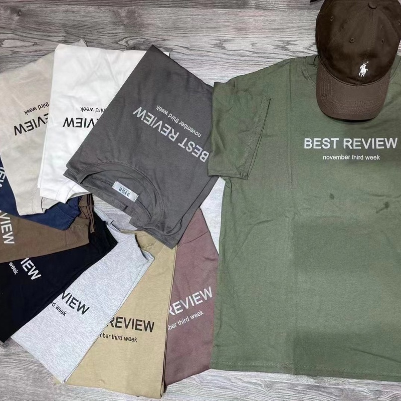 Áo thun 3158 in chữ tay lỡ form rộng phông nam nữ chất cotton hàng Quảng Châu ANDOSA AT19