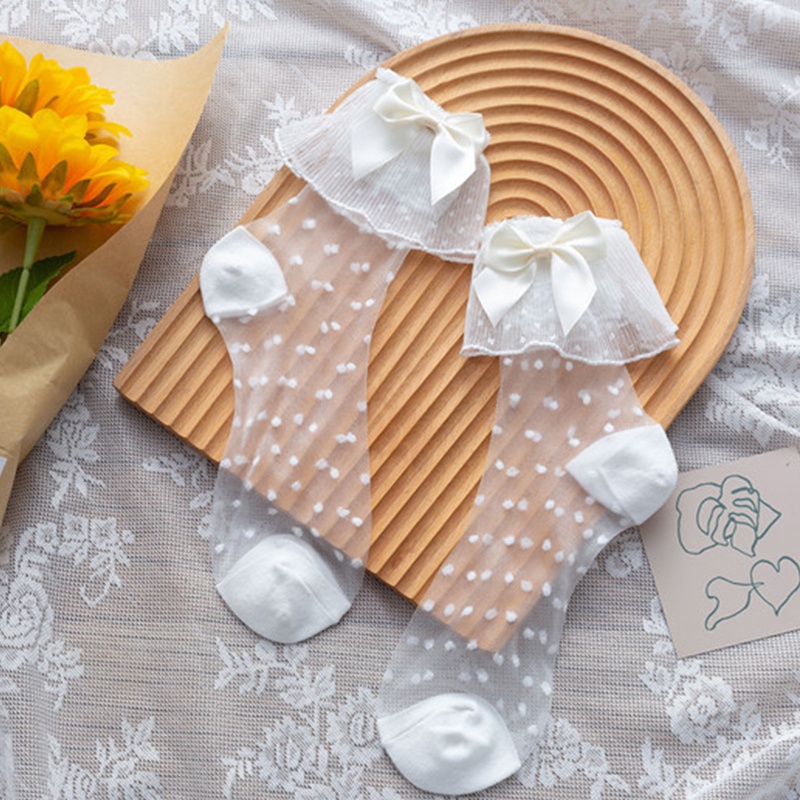 Đôi Vớ Lolita Phối Nơ Họa Tiết Chấm Bi Thời Trang Cho Nữ