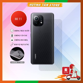 Miếng dán decal carbon mặt sau Xiaomi Mi 11 chống trầy mặt lưng, chống bám vân tay