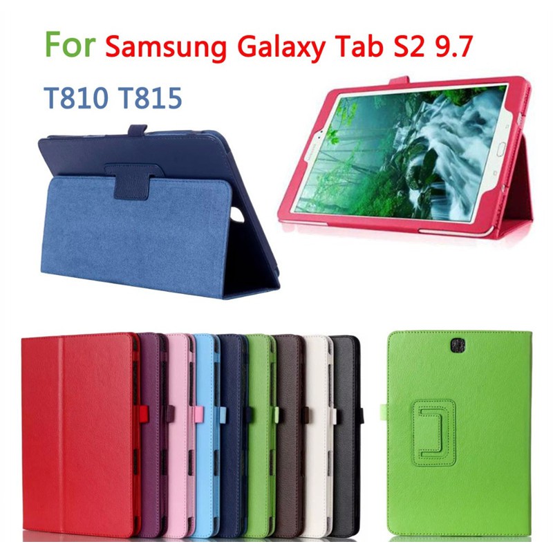 Bao da cho máy tính bảng chống sốc màu trơn thời trang cho Samsung Tab S2 9.7 SM-T810 T813 T815 T817 T819