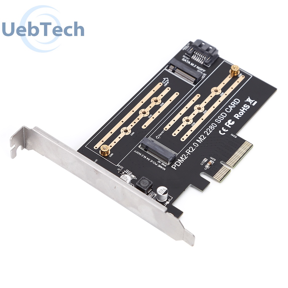 Thẻ chuyển đổi mở rộng Uebtech M.2 NVME sang PCIE SSD sang PCI-E 3.0 X4 SATA