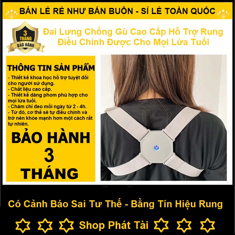 Đai chống gù lưng trẻ em chống gù nắn chỉnh tự động, có cảnh báo khi gù hữu hiệu, Mẫu mới nhất 2020