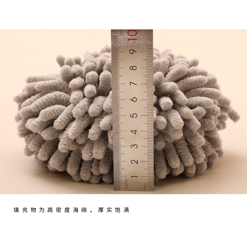 Dreamerhouse Khăn Lau Tay Hình Tròn Bằng Sợi Microfiber Chenille Dễ Thương Có Móc Treo Cho Nhà Bếp Nhà Tắm